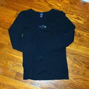 Vintage Gap LS Top Black with Sparkles